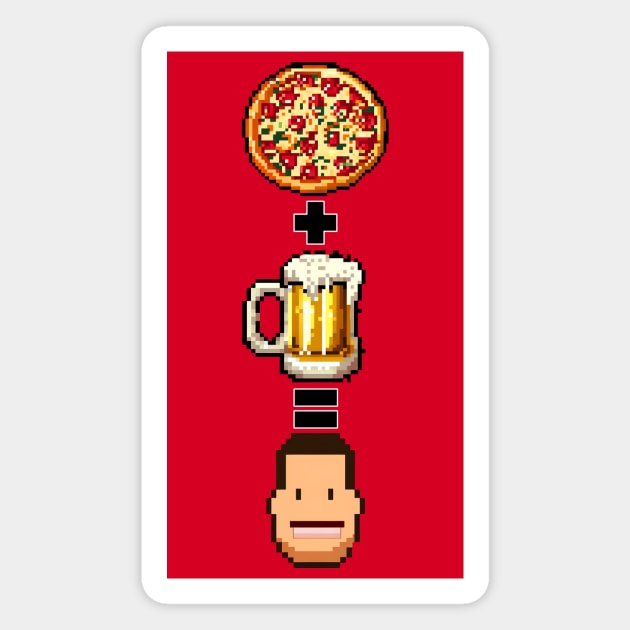 Pizza + Beer = Happy Dad Magnet by VDUBYA